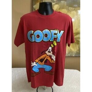 Vintage Disney Goofy Graphic Print Red Shirt Men’s Size Large